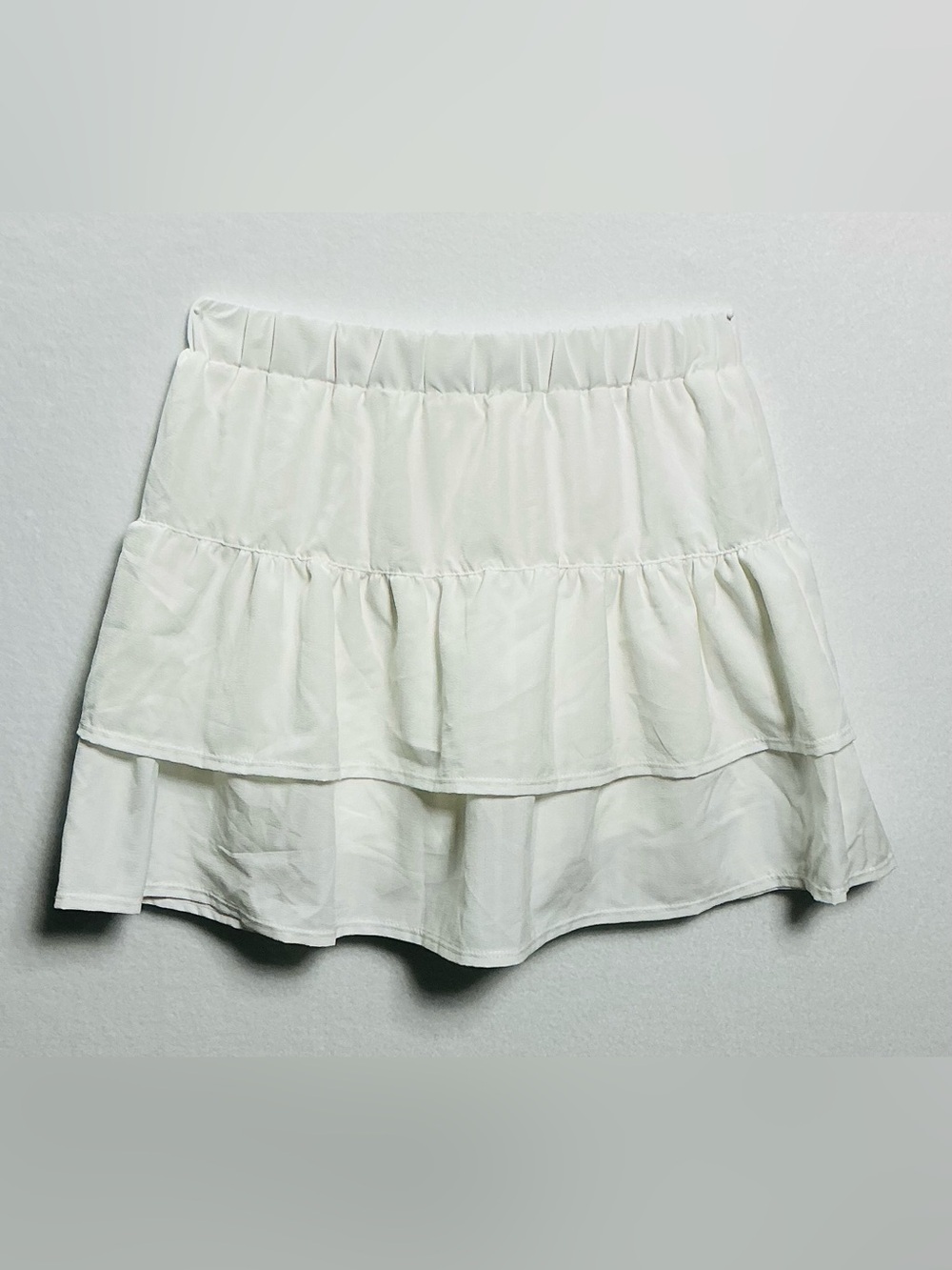 #The Prairie by Rachel Ashwell White Tiered Ruffle Mini Skirt - Size S - Picture 5 of 7